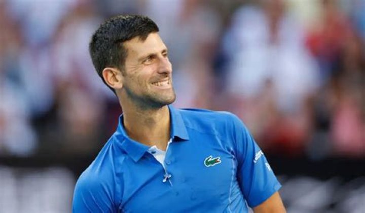 A relaxed Novak Djokovic during a match