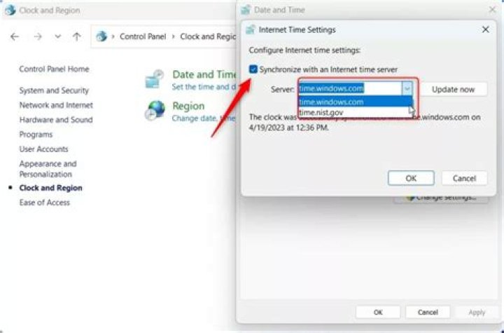 change internet time settings