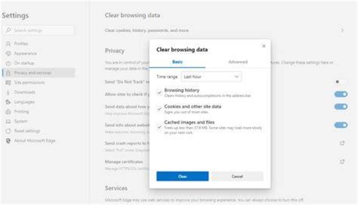 clear browsing data clear button clear browsing data confirm Microsoft Edge won't open Class not registered