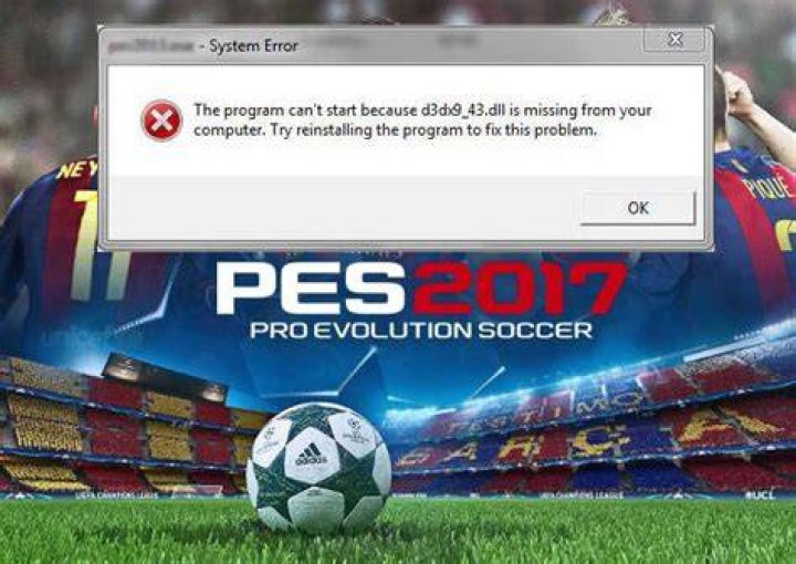 D3dx9_43.dll missing PES 2017