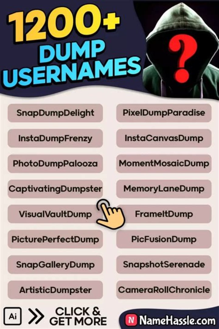 Dump account name ideas Dump account name ideas