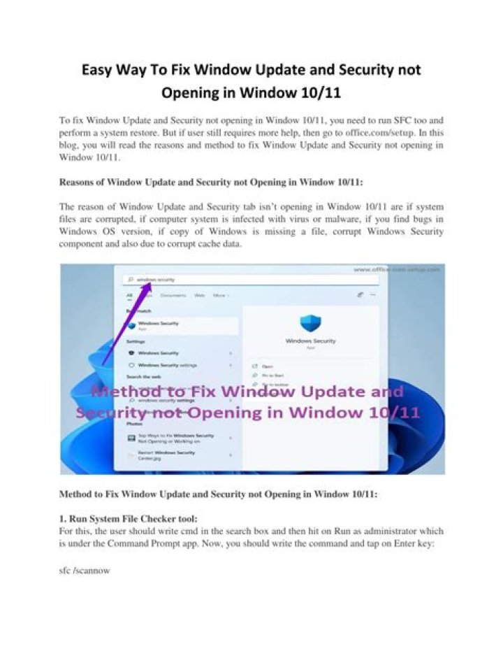 fix update and security not working windows 10
