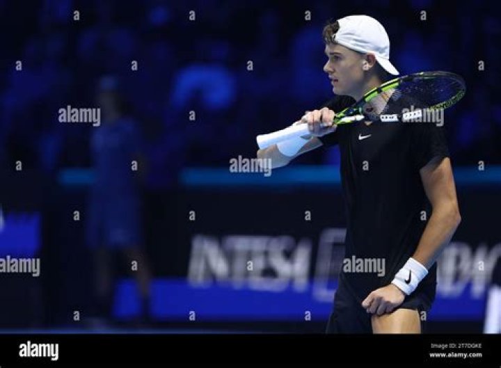 Holger Rune looks up during his match