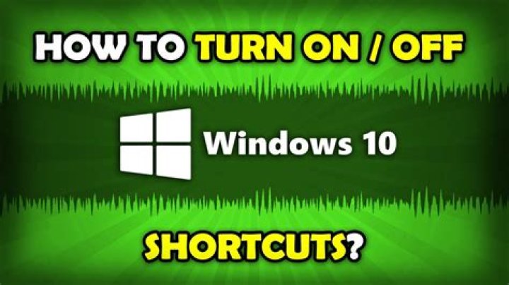 How to turn off keyboard shortcuts in Windows 10