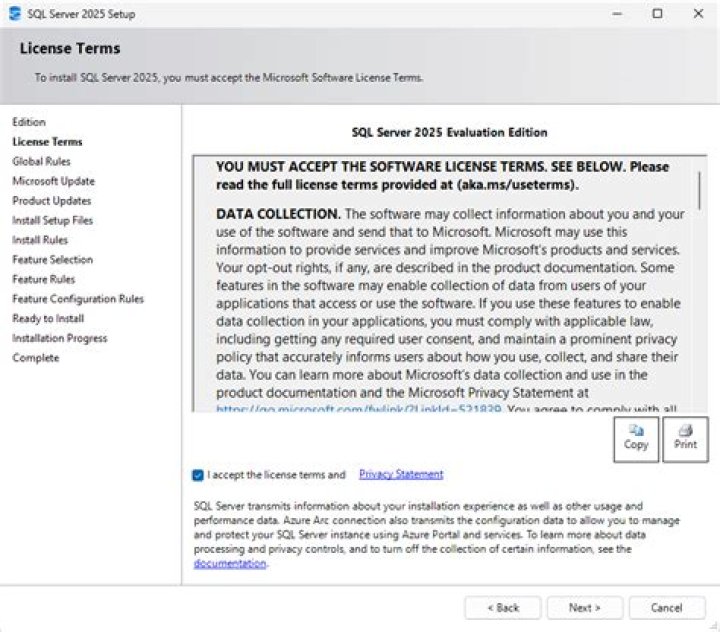 license terms accept license terms accept Browser config failed on the following .NET framework