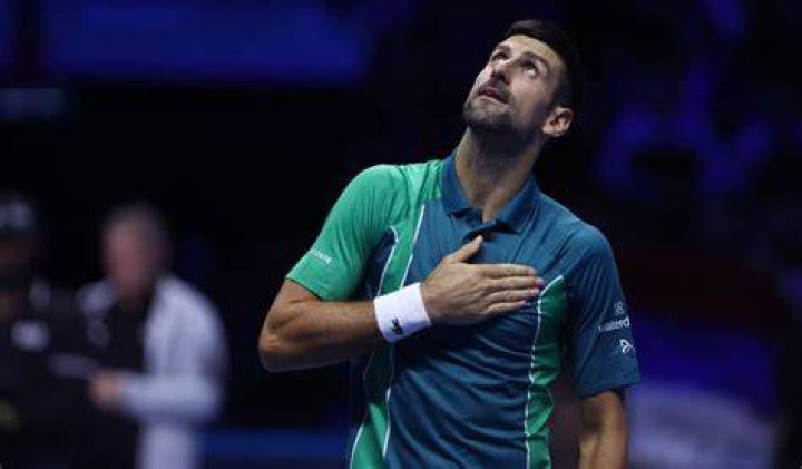 Novak Djokovic looks on at the 2023 ATP Finals