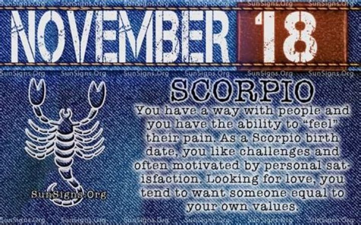 november 18 scorpio birthday calendar