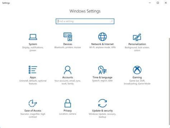 open settings windows 10