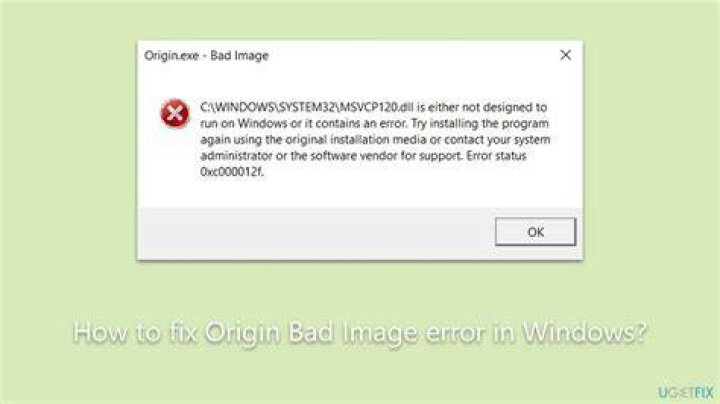 Origin error bad image on Windows 10/11