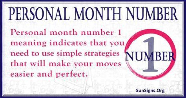 Personal Month Number 1