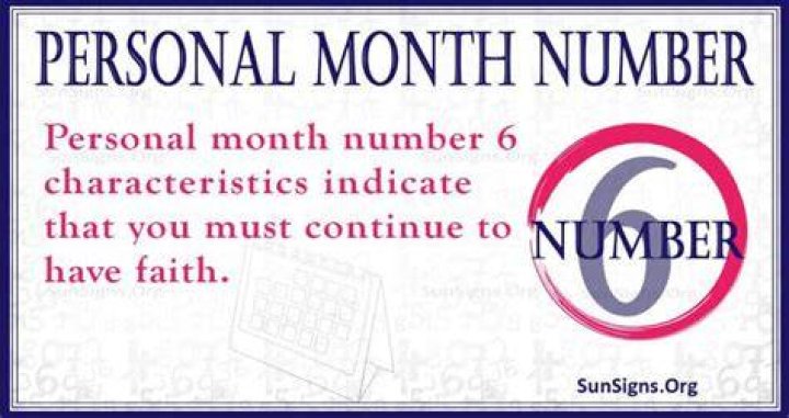Personal month number 6