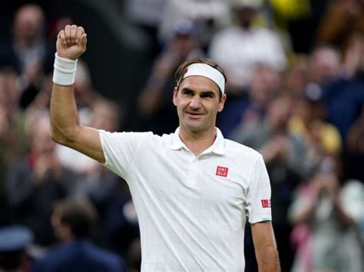 Roger Federer celebrates