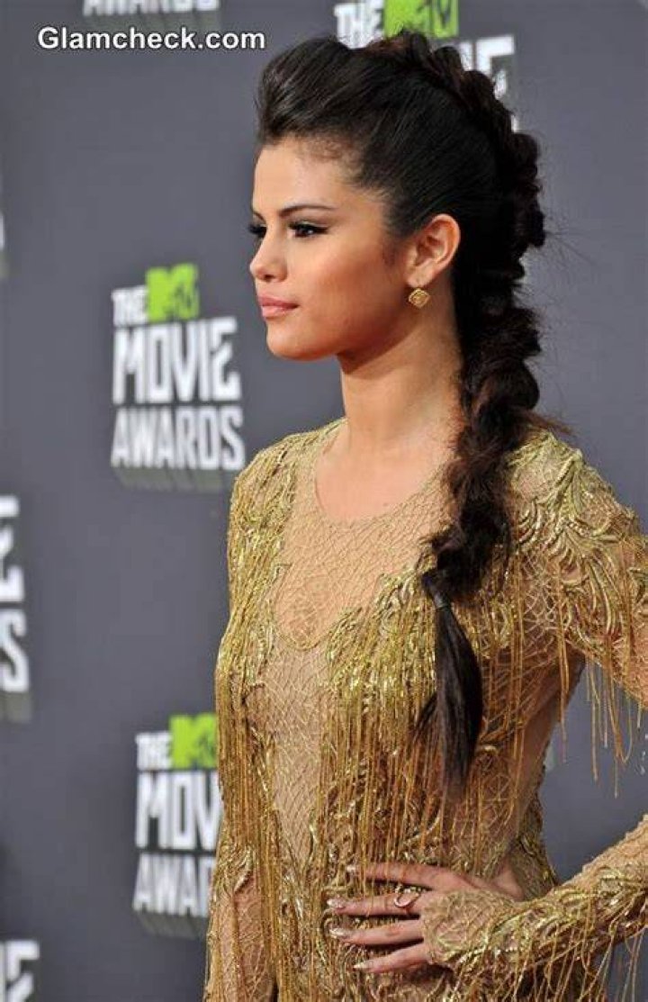 Selena Gomez Mohawk Braid