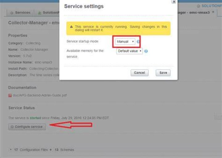service startup mode