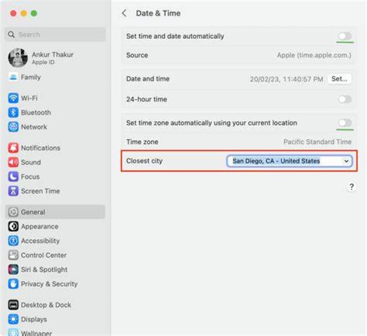 Set Time Zone and Date - Windows 10