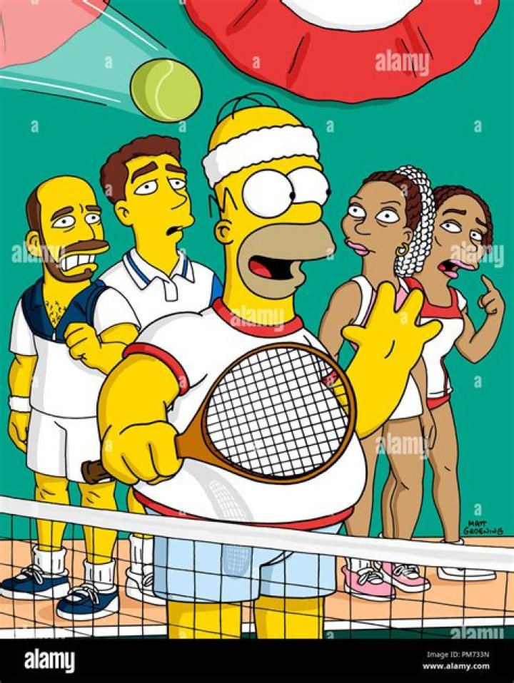 Simpsons tennis Agassi Serena Sampras