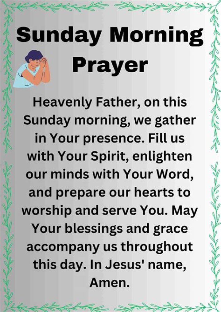 Sunday morning prayers