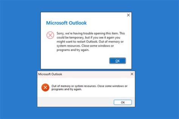 Too many simultaneous connections Outlook error