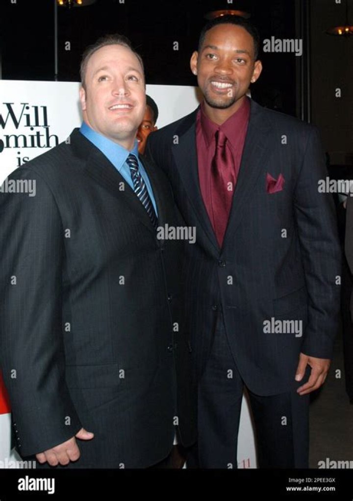 Will Smith and Kevin James stand next to each other in a still from ‘Hitch’